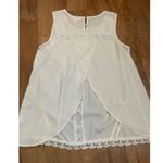 Monteau embroidered lace cream tank top sz M Athletic Pants Photo 3