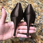 Stuart Weitzman  Brown Satin Embellished Shoes Photo 4