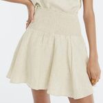 J.Crew NWT  Tan Smocked Waist Linen Mini Skirt, XL Photo 0