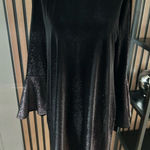 Alfani Women Long Bell Sleeve Glitter Plum Ombré Purple Shift Velvet Dress 12P Photo 0