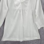 Columbia Sportswear White Hoodie Blouse Top Active Quarter Sleeve Shirt S Small Photo 3