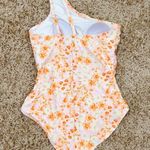 Kona Sol Orange Floral One Shoulder High Coverage One Piece Swimsuit Size M Photo 3