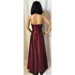 Vtg Y2K Zum Zum Niki Livas wine Taffeta Iridescent Skirt & sequin halter Top XS Red Photo 11