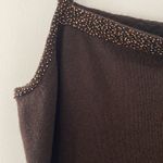 Linda allard Ellen Tracy tank top in brown with beading Size L Photo 1