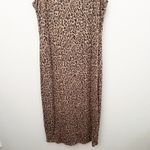 Bar III  | Animal Cheetah Print Bodycon Midi Dress Black Brown Tan | Size XL Photo 2