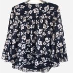 Anthropologie  Moon River Izelea Blouse Floral Medium M Navy White Photo 3