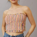 Anthropologie ‎ Pilcro Rainbow Smocked Crop Tube Top Size M Photo 0