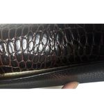 Brighton Vintage Wallet Crossbody Brown Purse Leather Croc Ornate Buckle w Chain Photo 9