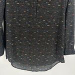 NYDJ Women's Pintuck Oui Printed Long Sleeve Popover Tunic Blouse Black Size XS Photo 4