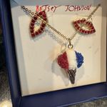 Betsey Johnson NIB Red, White and Blue Patriotic Set Ice Cream Set Photo 2