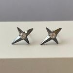Small Mini Star Stud Earrings for Men Women,CZ Star Earrings Black Photo 0