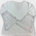 Peter Nygard Women’s  Boho Lace Sleeve Blouse White Size Large Photo 4