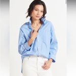 Citizens of Humanity Kayla Shirt in Canyon Stripe Blue Oversized Button Up Small Photo 4