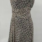 Vintage Y2k Silk Mini Dress Faux Wrap Surplice Fit & Flare Abstract Print Gray 4 Photo 0