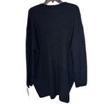 ASOS DESIGN V Neck Knitted Sweater Mini Dress - Black Photo 4