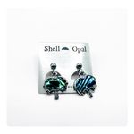 Shell Opal ★ NWT Genuine Paua shell Tree Palm Earrings - Silver/Iridescent ★ Photo 9