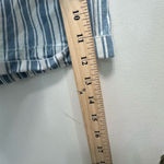 American Eagle Women's Blue Striped Denim Shorts Size 4 Mom Style Cuffed Hem Photo 6