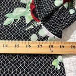 LuLaRoe  L pullover short sleeve v-neck hi low shirt rose design black white back Photo 2