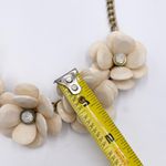 Vintage Y2K Chunky Acrylic Flower Necklace Rhinestone Jewel Statement Retro White Photo 5