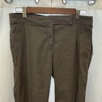 Eileen Fisher Linen Blend Straight Leg Pants Women 8P Olive Stretch Normcore Photo 1
