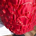 Roaman's Vintage Red Silk Beaded Sequin Rhinestone Blazer Coat 2X Photo 9