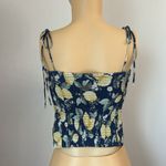 Abercrombie & Fitch  Lemon Crop Top S
Linen Blend Tie Straps Smocked Detail NWT Photo 4