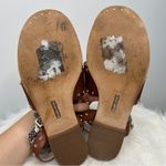 Louise et Cie Sandals Womens Size 7.5 Snakeskin Eviana Brown Leather Studded Photo 6