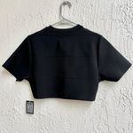 NWT HERVÉ by Hervé Léger Short Sleeve Boxy Cropped Bandage Tee Black Women's XXS Photo 6