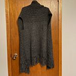 CAbi Gray Fringe Thick Knit Sweater Open Cardigan Vest Size Small Photo 6