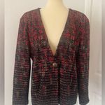 Misook  Knit Cardigan One Button Business Old Money Festive Holiday Size Large Photo 0