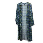 Torrid  Blue Plaid Challis Maxi Duster Kimono Size 1X Photo 4