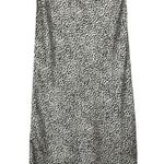 Bardot  Satin Midi Skirt Size L White Black Animal Print Silky Old Money Capsule Photo 0