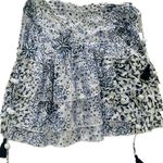 Poupette St. Barth  White Blue Green Tassel Tiered Mini Skirt Photo 0