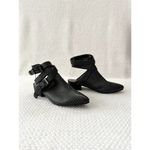 Matisse X Ascot Friday Black Leather Talon Wrap Ankle Open Back Booties 6 Photo 24
