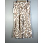 Nicole Miller Tropical Leaf Linen Cream Wide Leg Pants Womens XL Lagenlook Photo 7