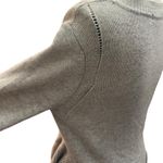 Silvia Novelli Italy cashmere wool tight knit ribbed asymmetrical hem sweater Gray Size M Photo 4