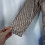 By & By Scrunched Waist Metallic Shimmer Keyhole Neckline Top Size Small Brown Photo 4