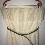 Trixxi  Dress Cream / Off White Lace High-Low Strapless Dress Sz 3X NWT Belted Photo 7