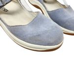 Lands' End  Suede Mary Jane Flats Slip On Shoes Round Toe Light Blue Size US 7 B Photo 3