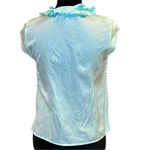 Talbots Tiffany Blue Ruffled Top Photo 1