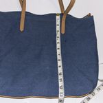 Sonoma BLUE LIGHT WEIGHT DENIM TOTE BAG STARS ON ONE SIDE BEGAN LEATHER STRAPS Photo 4