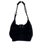 Vintage Vaneli Black Suede Studded Chain Hobo Bag Photo 2
