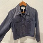 Liz Claiborne Vintage Liz Clairborne Lizwear Petite 100% Leather Purple Jacket Medium Petite Photo 5