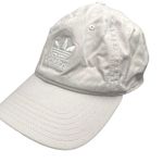 Adidas  Unisex Cream White Trefoil Logo Adjustable Strapback Baseball Cap Hat OS Photo 0