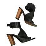 Vince Addie Black Leather Open Toe Ankle Strap Sandal Shoes 8.5 Photo 4