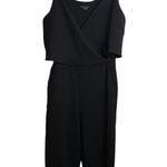 Theory  Odila Black Plunging Crepe Jumpsuit Photo 1