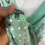 INA  Mint  mini 100 % rayon summer Green Dress with White Dots L Photo 5