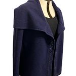 Doncaster Wide Lapel Open Wool Blazer Navy Size Medium Photo 2