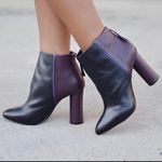 CAbi Black And Purple Two Toned Heeled Booties Photo 9
