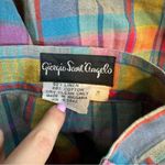 Vtg Giorgio Sant Angelo Bermuda Shorts Sz 6 Rainbow Cotton Linen Academia Blue Photo 13
